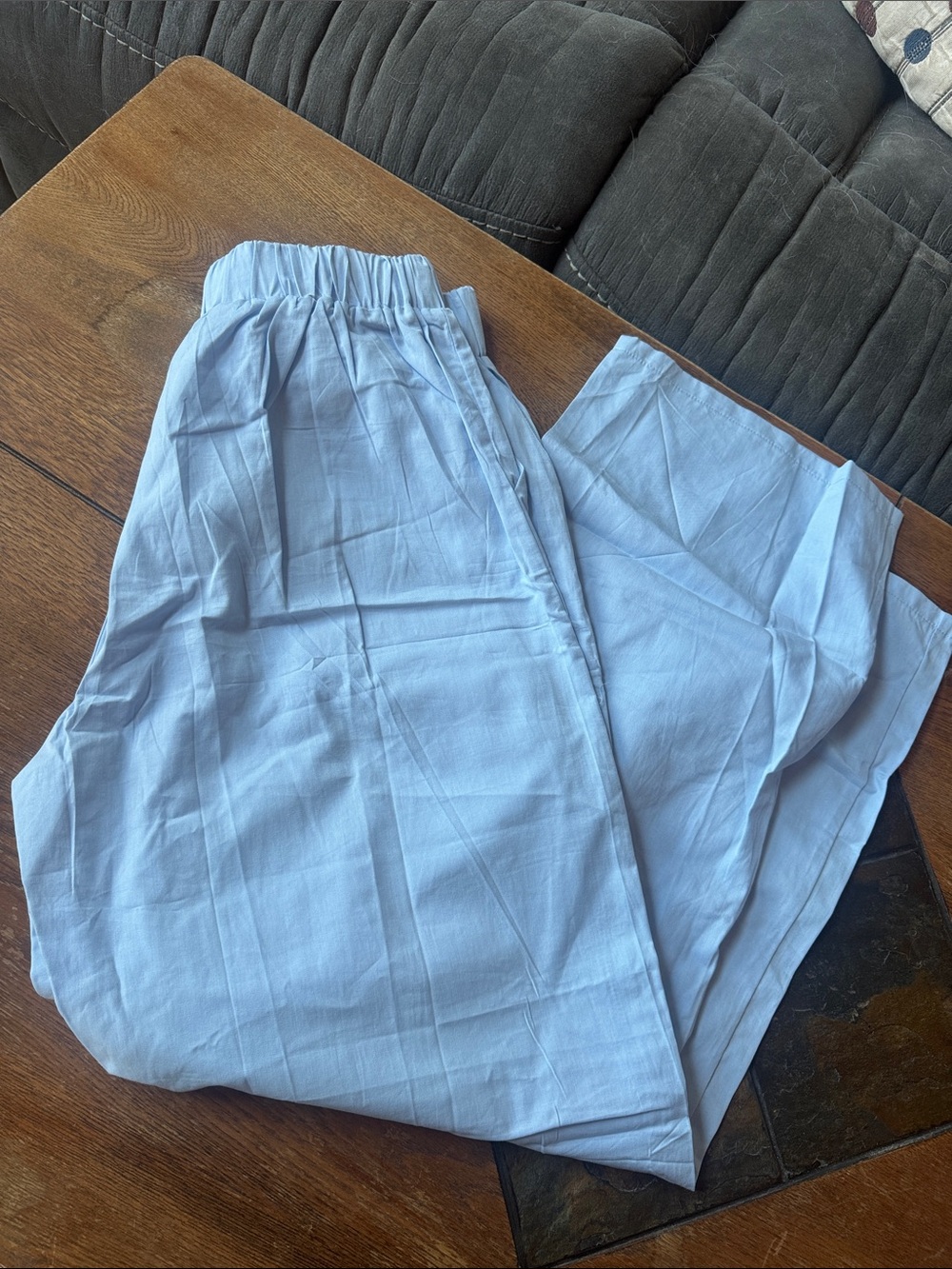 Amazon Women's Wide Leg Pants in Light Blue